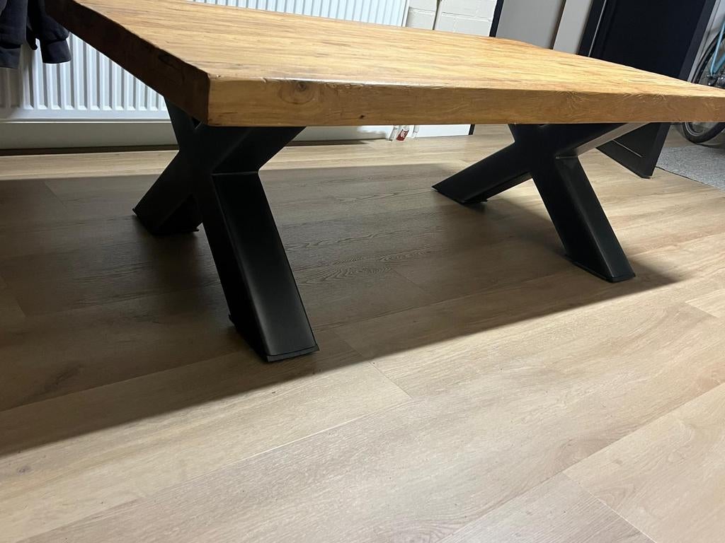 Teakhouten Salontafel Romaro - Stijlvol en Robuust, Ophalen, Gebruikt, 50 tot 100 cm, Industrieel