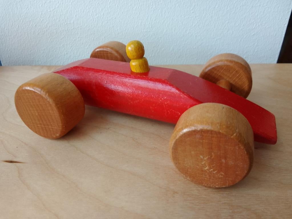 Nic race-auto, rood, houten speelgoed, voor 1 jr e.o., Kinderen en Baby's, Speelgoed | Houten speelgoed, Ophalen of Verzenden