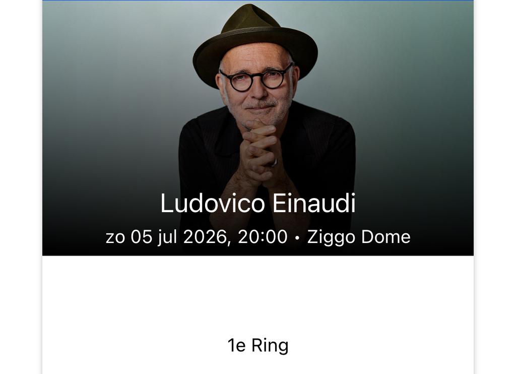 Ludovico Einaudi ticket, Tickets en Kaartjes, Concerten | Klassiek, Eén persoon