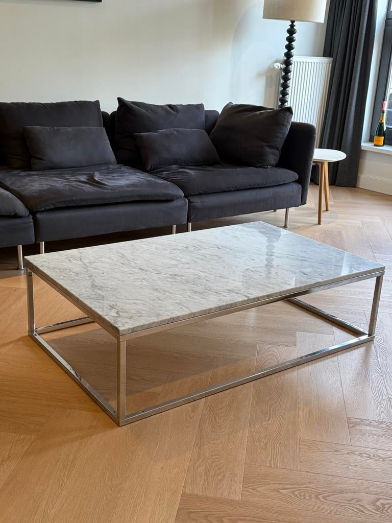 Massief Marmeren Tafel - Stijlvol&Tijdloos, Ophalen, 100 tot 150 cm, 50 tot 100 cm, Zo goed als nieuw