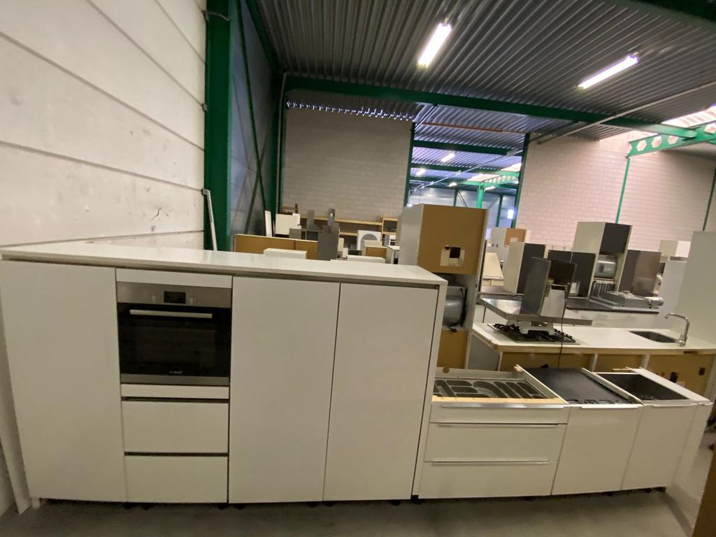 Rechte Keuken of Kookeiland Wandkast Apparatuur GEDEMONTEERD, Ophalen of Verzenden, Wit, Dubbelwandige keuken, Met kookeiland