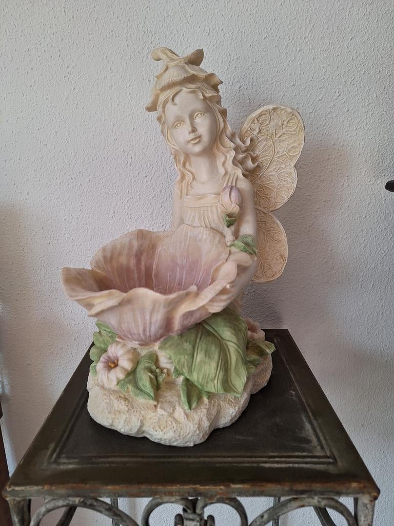 Decoratieve Elf Met Bloem - Beeldje, Huis en Inrichting, Woonaccessoires | Overige, Ophalen of Verzenden, Gebruikt