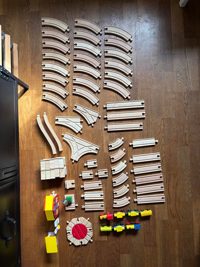 Houten treinbaan, Kinderen en Baby's, Ophalen, Gebruikt