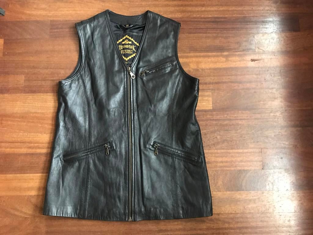 Gilet / vest zwart leerTomahawk Sweden - maat 40, Ophalen of Verzenden, Tweedehands, Dames, Jas | leer