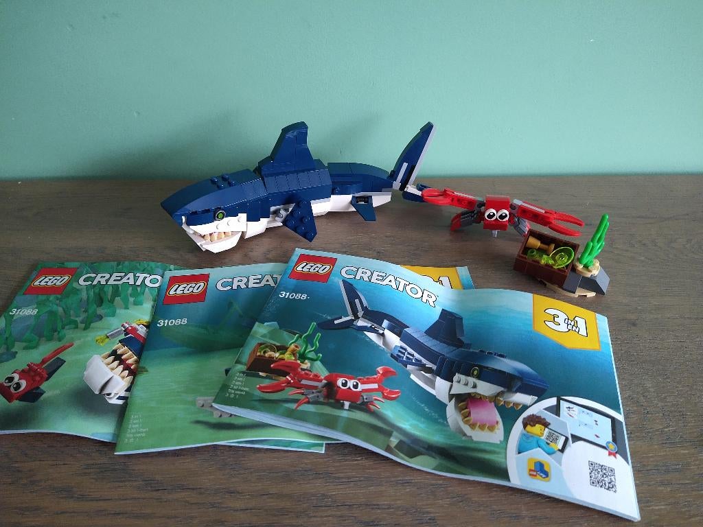LEGO Creator 31088 3 in 1 Diepzeewezens, Ophalen of Verzenden, Zo goed als nieuw, Complete set, Lego