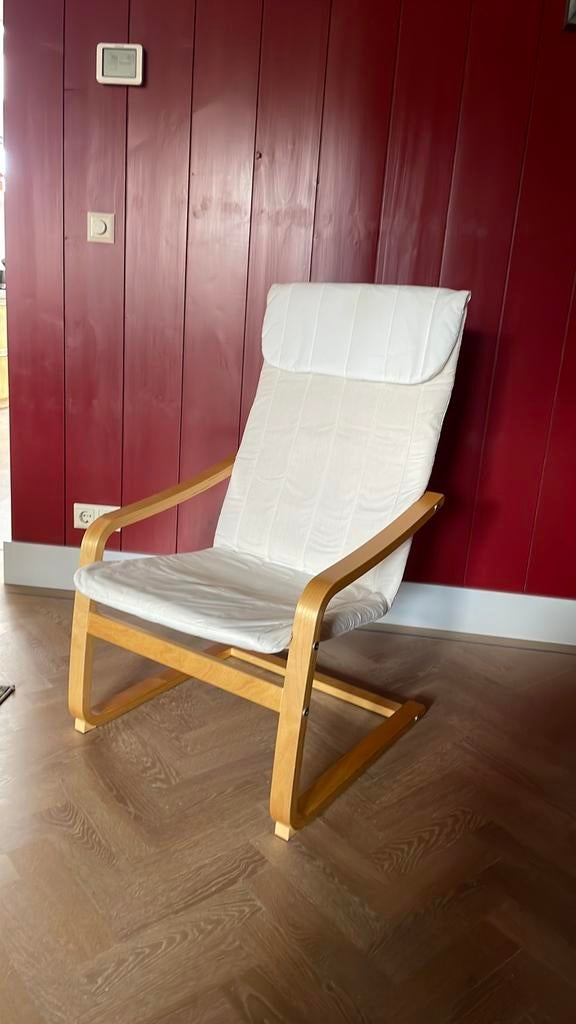 IKEA Poäng stoel, Huis en Inrichting, Fauteuils, Ophalen, Gebruikt, Stof, 50 tot 75 cm