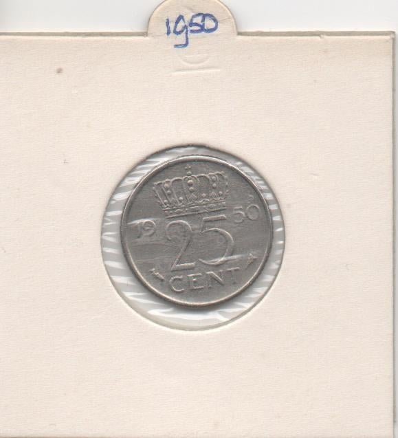 Kwartje Juliana periode, Ophalen of Verzenden, Koningin Juliana, 25 cent, Losse munt