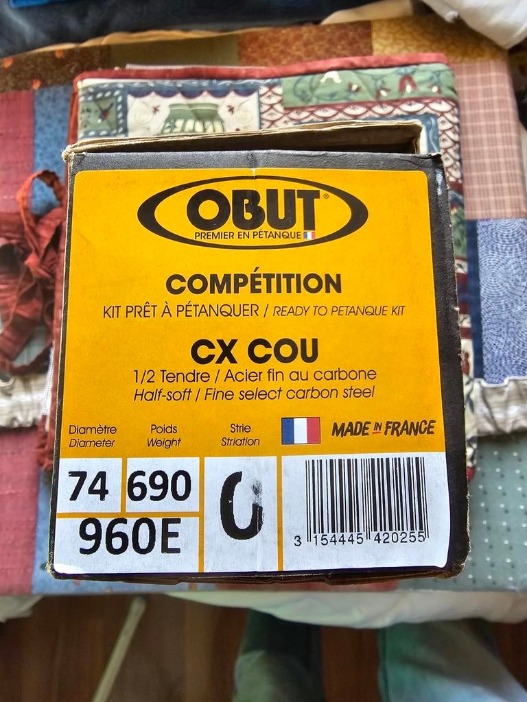 Petanque obut CX COU wedstrijd boules, Ophalen of Verzenden, Zo goed als nieuw