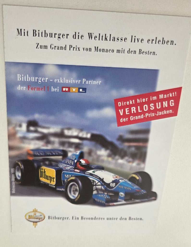 Grand Prix van Monaco 1995 - Bitburger bier, Verzenden, 1980 tot heden, Ongelopen, Overige thema's