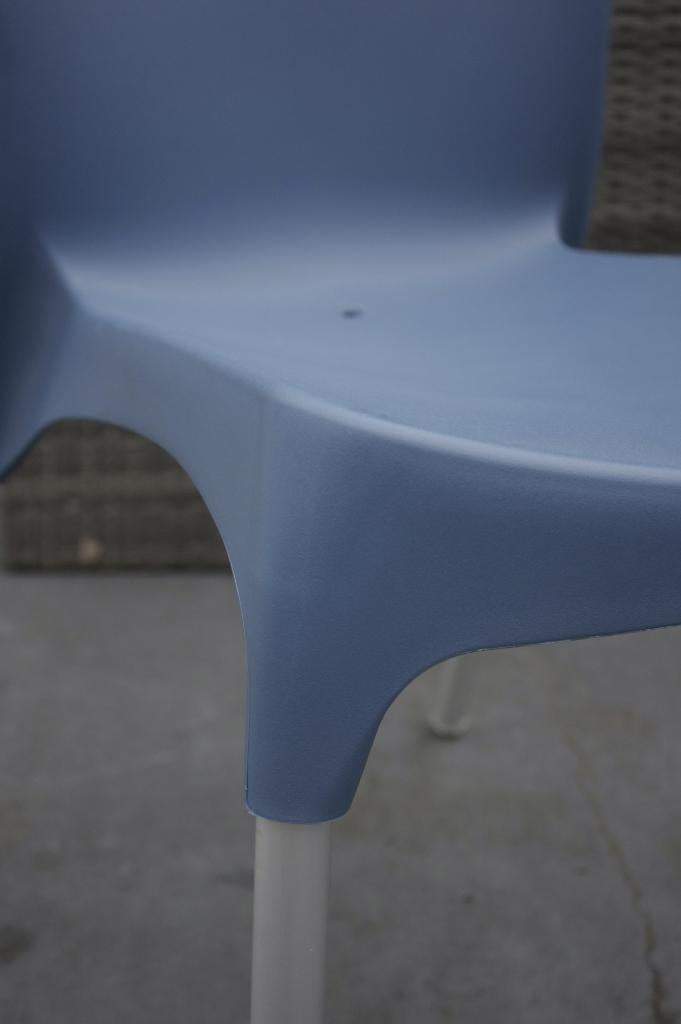 Partij leuke handige stoelen tuinstoelen stapelbaar terras, Ophalen, Blauw, Nieuw, Metaal