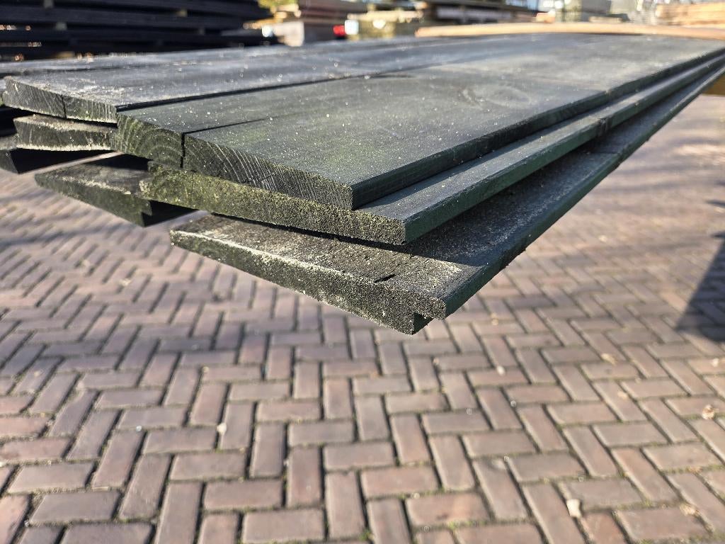 10.5 m2 Zweeds rabat  zwart geïmpregneerd - nr: TP322, Tuin en Terras, Palen, Balken en Planken, Ophalen, Nieuw, 250 cm of meer