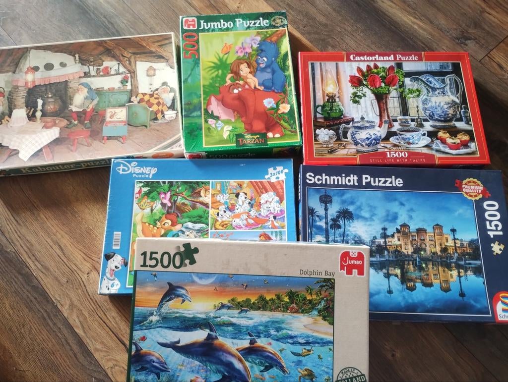 Diverse legpuzzels - Jumbo, Disney, Castorland, Schmidt, Ophalen, 500 t/m 1500 stukjes, Gebruikt, Legpuzzel