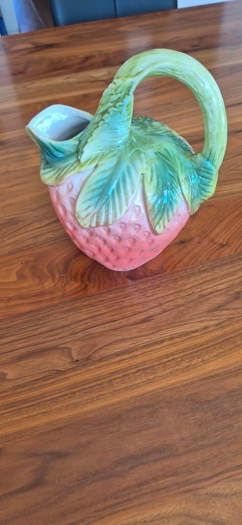 Aardbeien kan - italy 1970 majolica pottery, Gebruikt, Keramiek, Overige typen, Ophalen of Verzenden