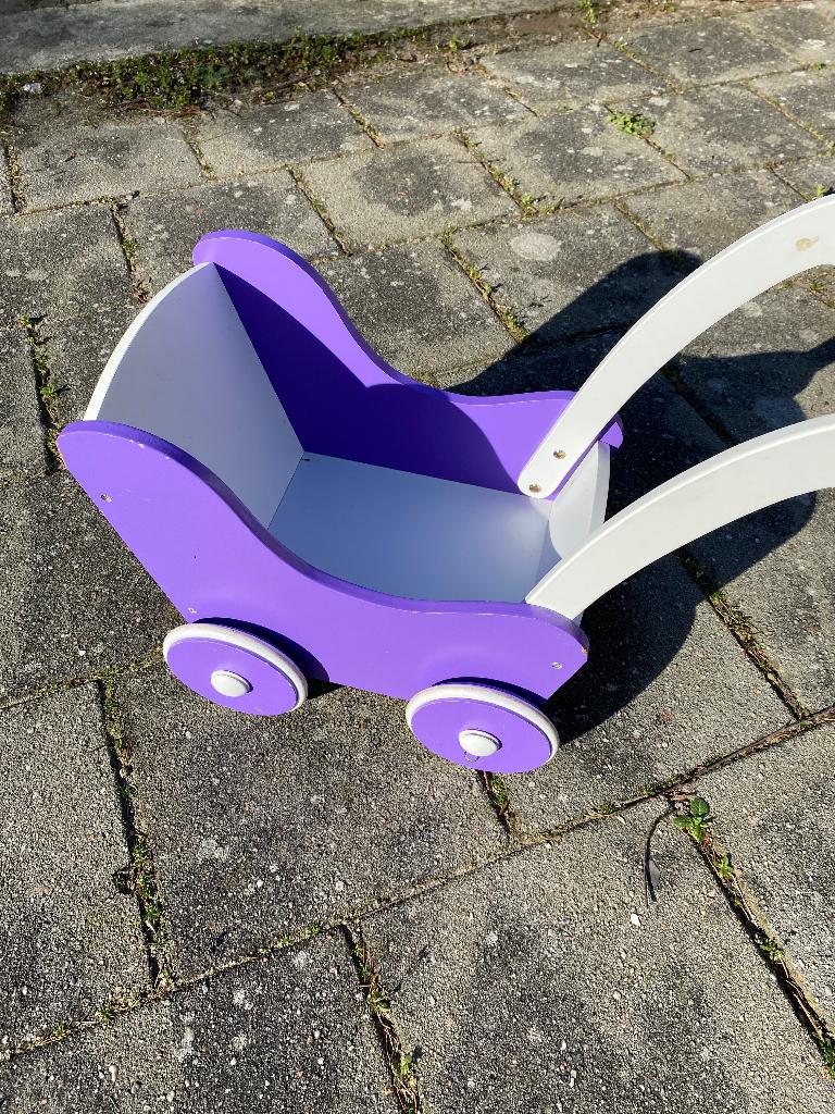 Poppenwagen speelgoed  hout, Ophalen, Gebruikt, Duw- of Trekspeelgoed