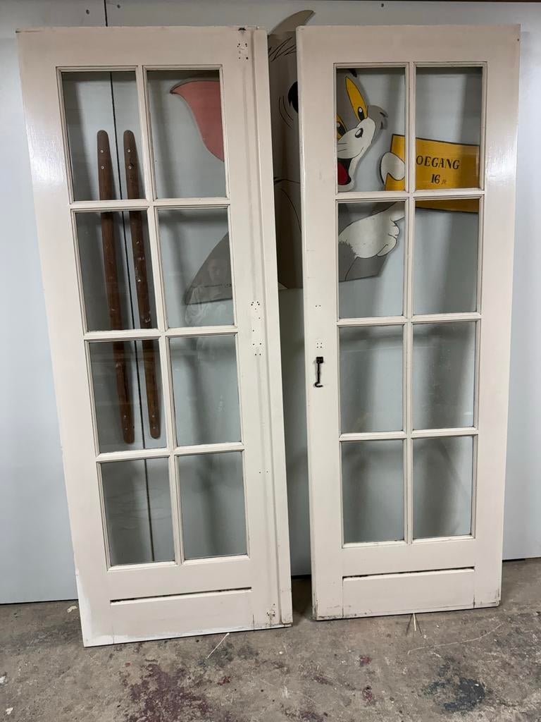 Set van 2 espagnolet deuren met glas, Ophalen, Gebruikt, Minder dan 80 cm, Binnendeur