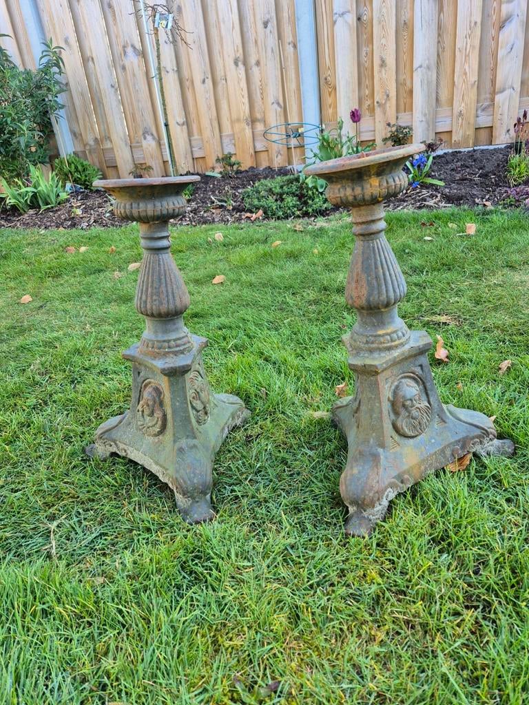 antieke gietijzeren kandelaars, Ophalen, Overige materialen