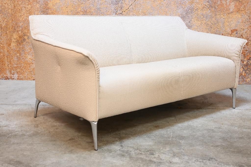 ZGANieuw beige stoffen Leolux Mayon design bank, Leolux, Leolux, 150 tot 200 cm, Tweepersoons