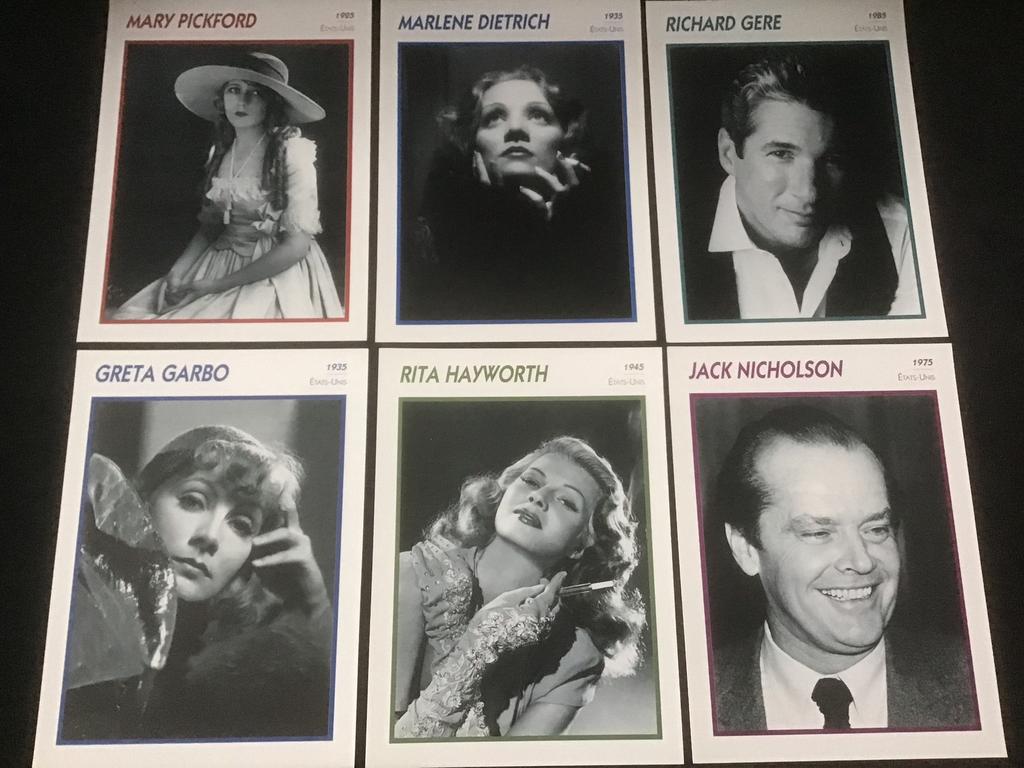 40 Vintage Portretkaarten o.a. James Dean, Richard Gere, 1960 tot 1980, Ophalen of Verzenden, Zo goed als nieuw, Prent