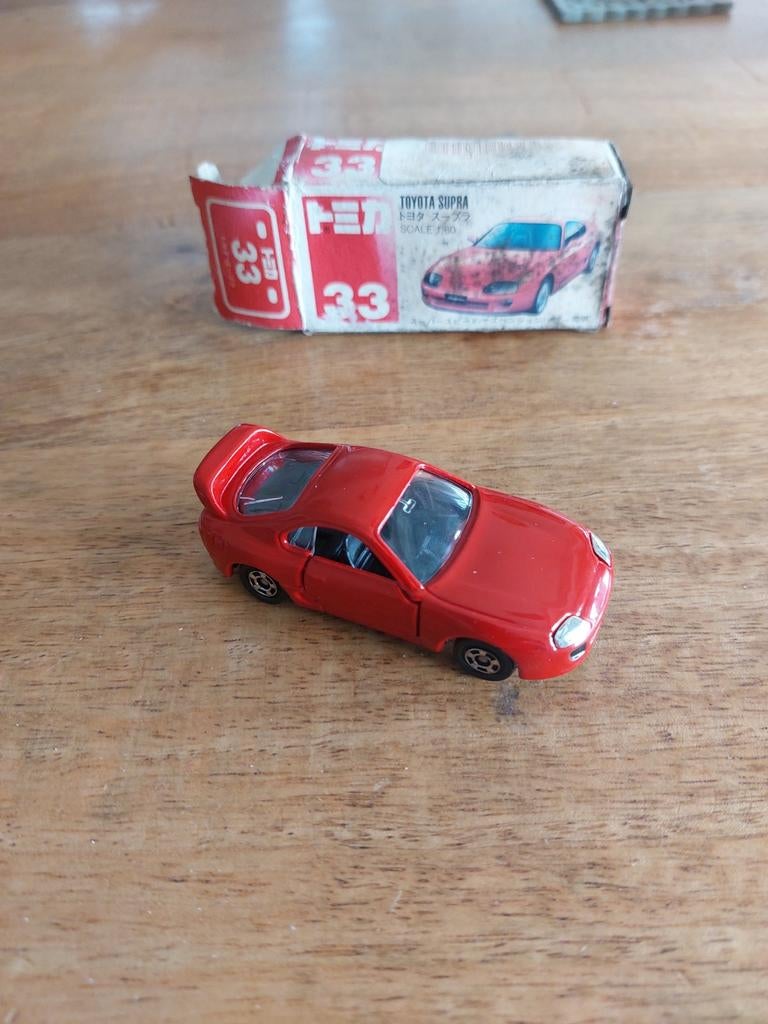 MODELAUTO TOMY TOYOTA SUPRA ROOD, Ophalen of Verzenden, Zo goed als nieuw, Auto