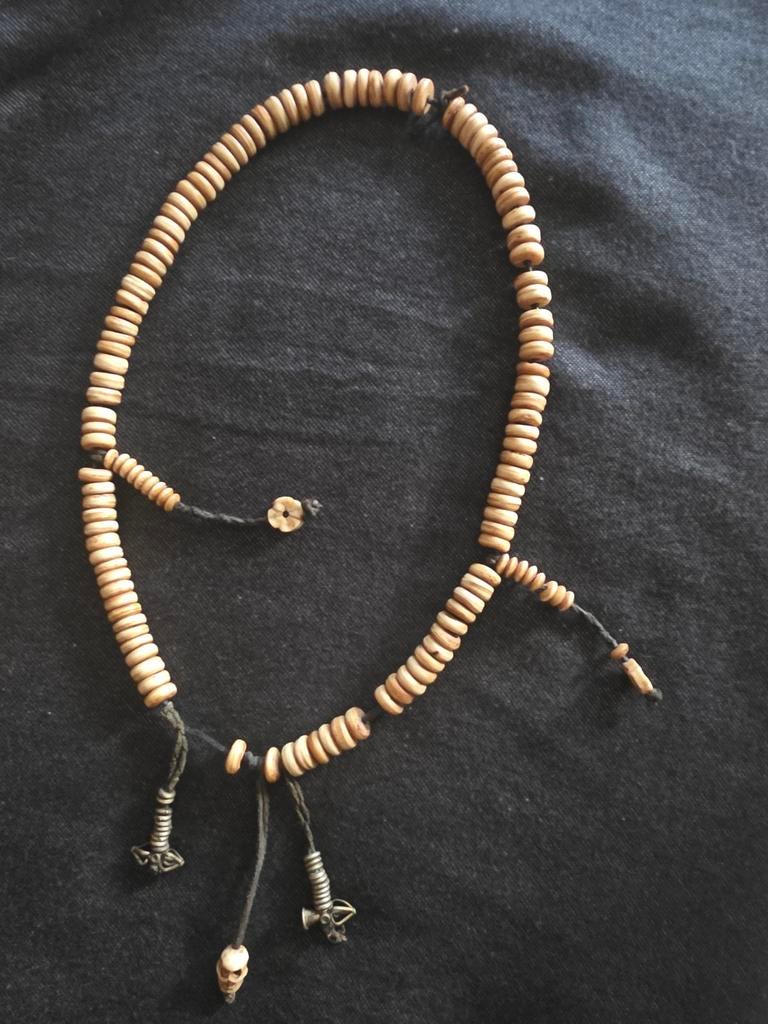 Authentieke Tibetaanse Mala - Yakbeen - 108 kralen, Overige materialen, Gebruikt, Beige, Ophalen of Verzenden
