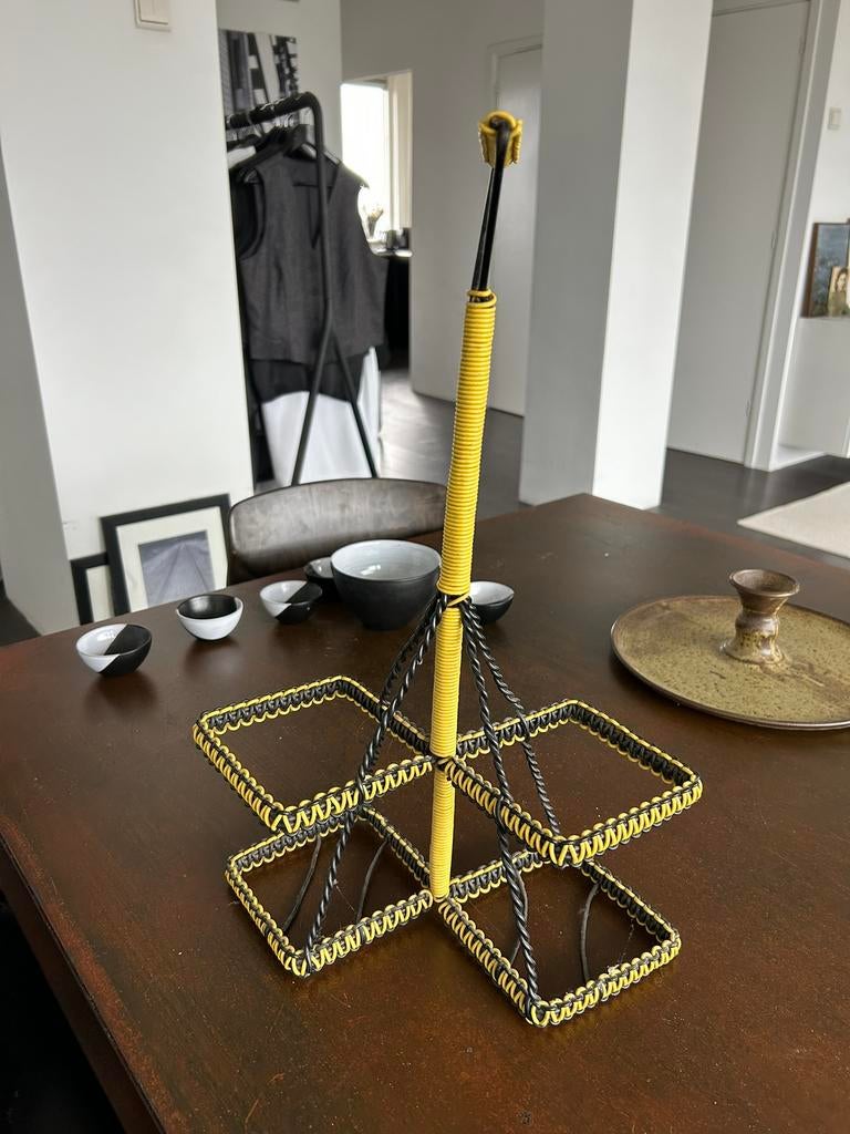 Scoubidou midcentury flessenhouder, Ophalen of Verzenden