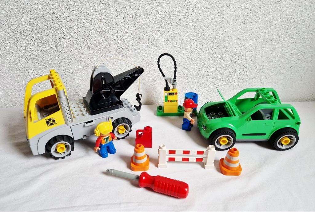 Duplo beginnend toolo sleepwagen en auto + schroevendraaier, Ophalen of Verzenden, Gebruikt, Duplo