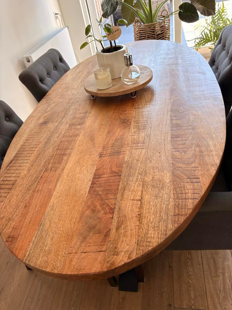 Sylvana ovale eettafel - 200x100cm, Huis en Inrichting, 100 tot 150 cm, Ophalen of Verzenden, Zo goed als nieuw, 150 tot 200 cm