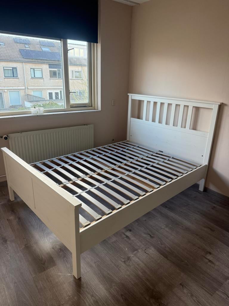 Bed 140x200, Ophalen, Wit, Tweepersoons, 140 cm