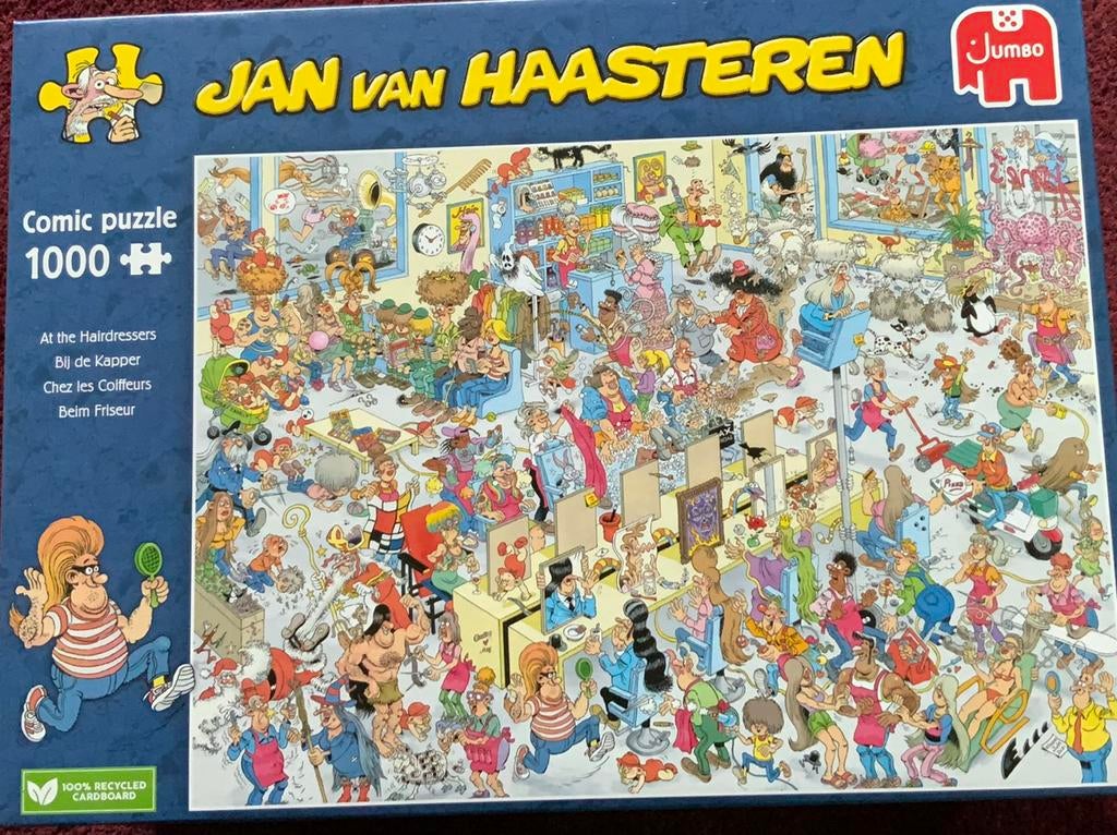 Jan van Haasteren Bij de Kapper 1000 stukjes, Ophalen, 500 t/m 1500 stukjes, Zo goed als nieuw, Legpuzzel