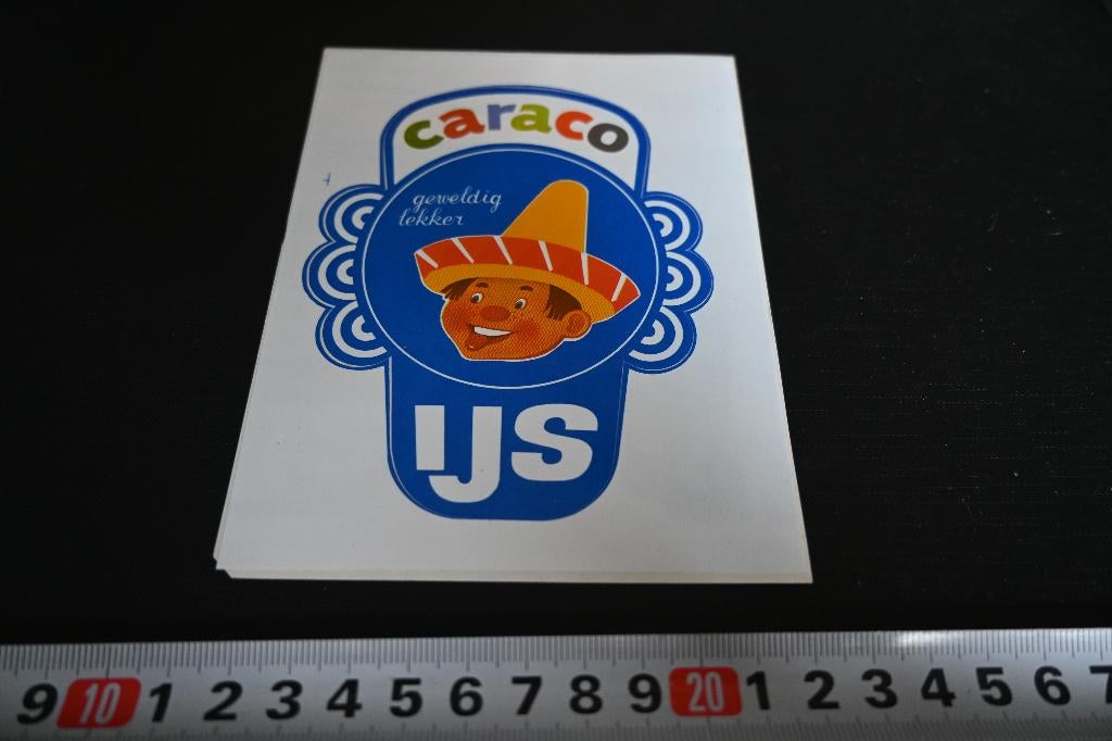 sticker CARACO IJS  geweldig lekker, Ophalen, Zo goed als nieuw