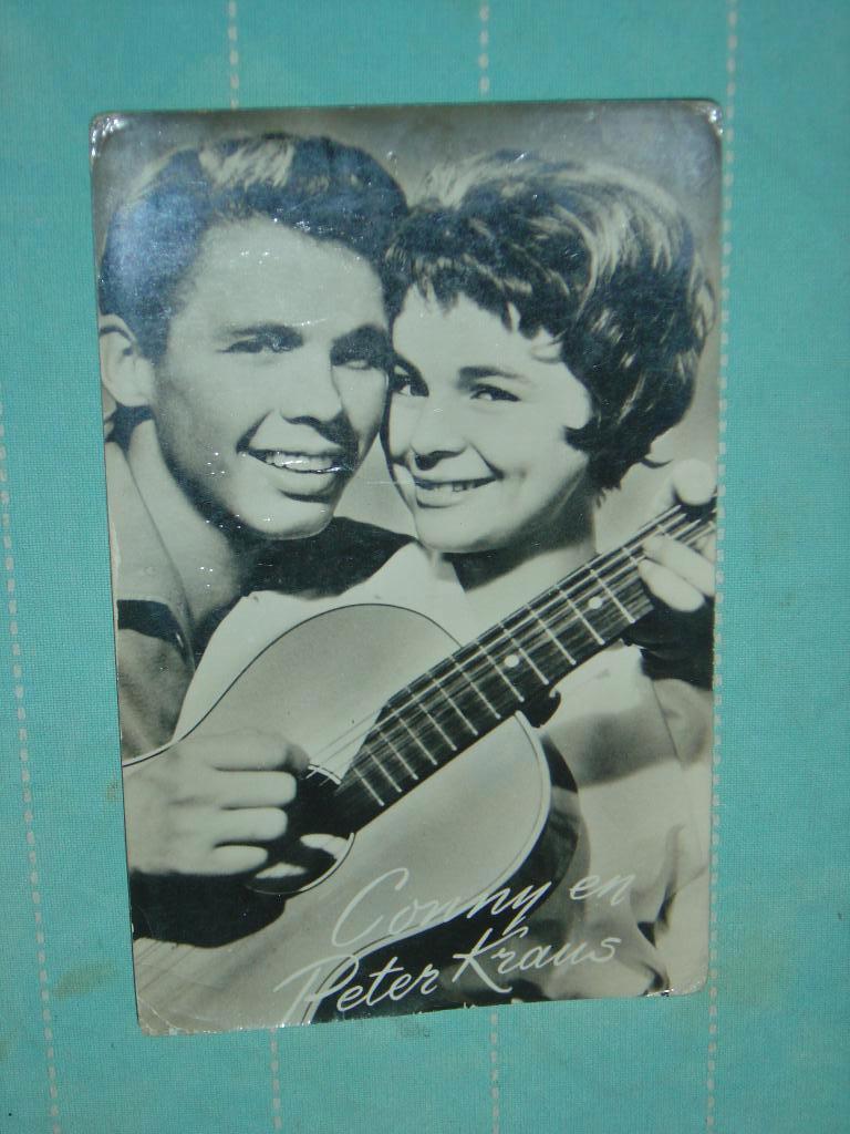 1) Zwart-wit ansichtkaart Conny Froboess / Peter Kaus, Ophalen of Verzenden, 1960 tot 1980, Gelopen, Sterren en Beroemdheden