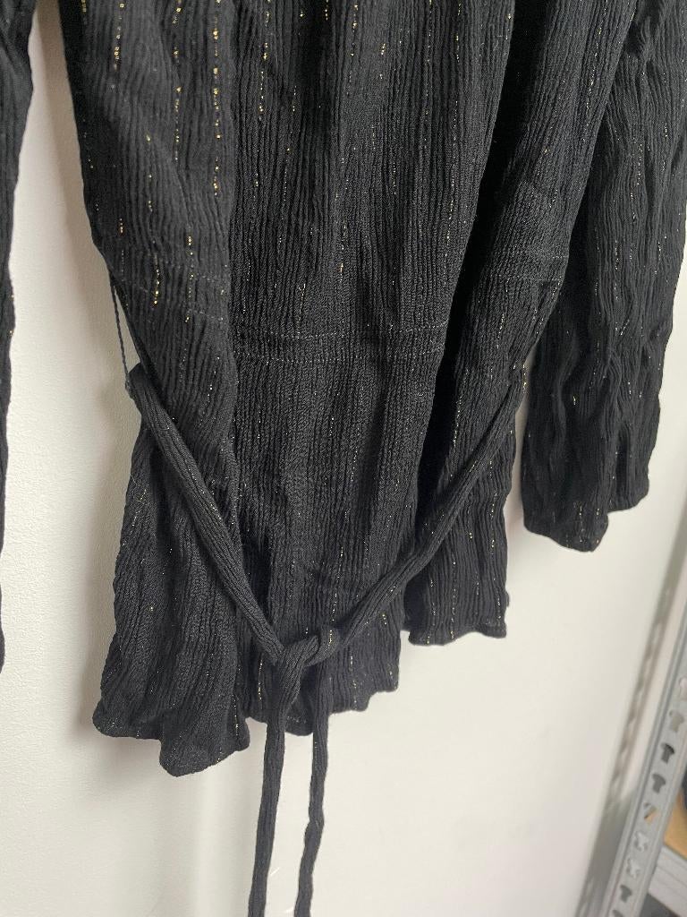 Antik Batik zwarte top met ceintuur zwart met gouddraad M, Kleding | Dames, Maat 38/40 (M), Zwart, Zo goed als nieuw, Rue du Foin, 75003 Paris, France