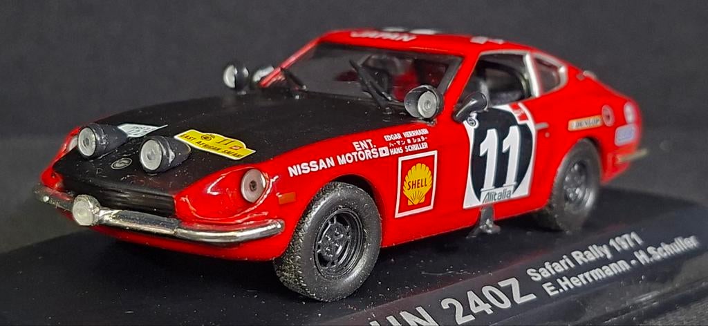 Datsun 240Z Safari Rally 1971 Model., Hobby en Vrije tijd, Modelauto's | 1:43, Ophalen of Verzenden, Zo goed als nieuw, Auto, Overige merken