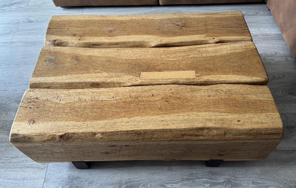 Salontafel - Boomstam - Massief hout, Ophalen, Gebruikt, 100 tot 150 cm, Eikenhout