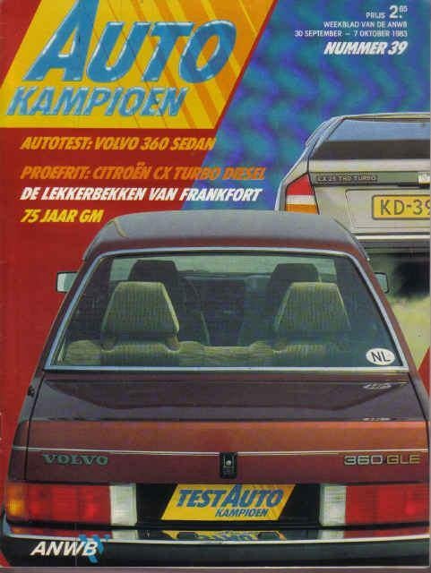 Autokampioen 39 1983 : Lomax 224 - Citroen CX 25 TRD - Volvo, Ophalen of Verzenden, Gelezen, Algemeen