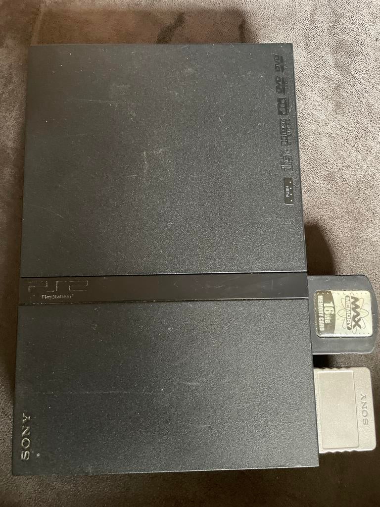 Sony PlayStation 2 (PS2) Slim met 16MB Memory Card, 1 speler, Ophalen of Verzenden, Gebruikt
