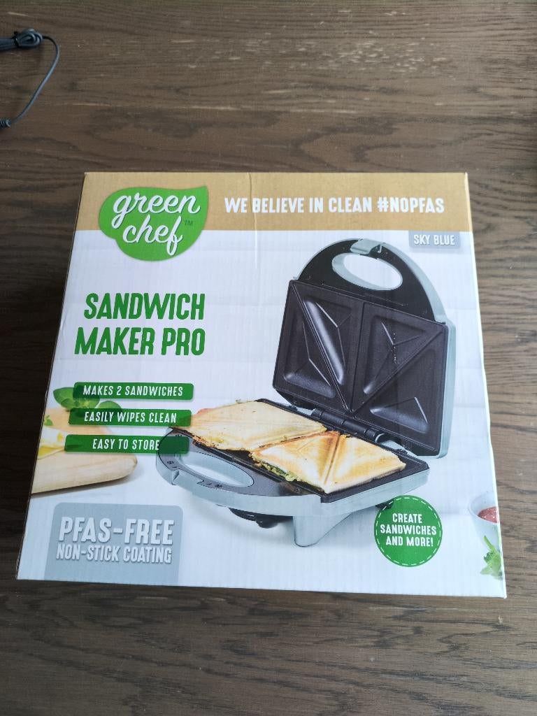 Nieuw: Tosti-ijzer / Sandwich Maker Pro Smokey Sky Blue, Ophalen of Verzenden, Nieuw