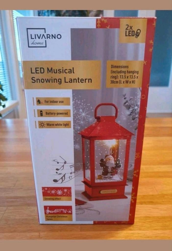 Kerst lantaarn met muziek en sneeuw, Diversen, Kerst, Ophalen of Verzenden
