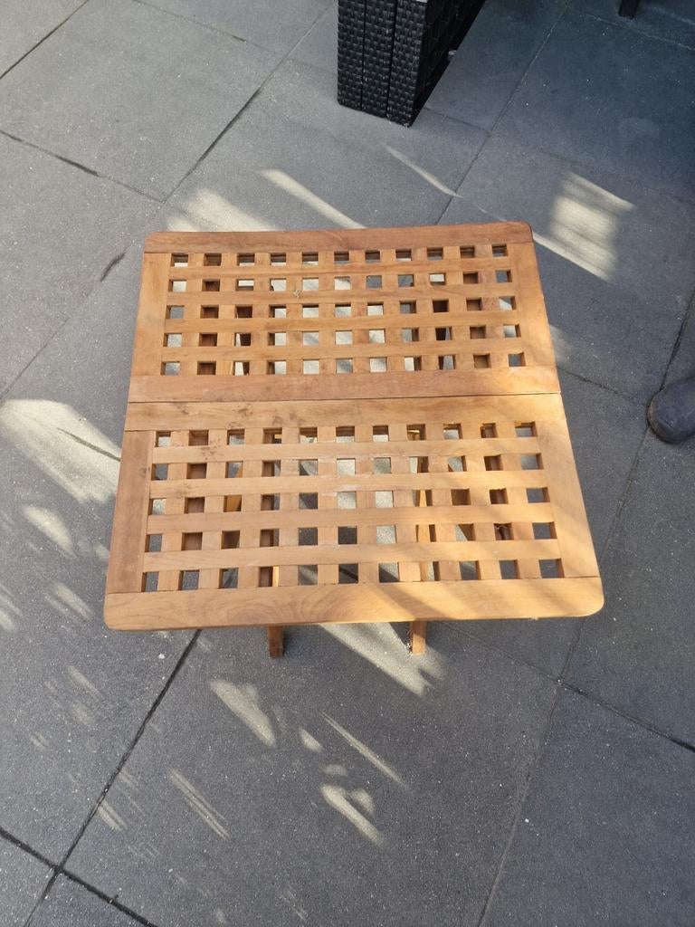 Opklapbare tafel 50x50, Ophalen, Hout