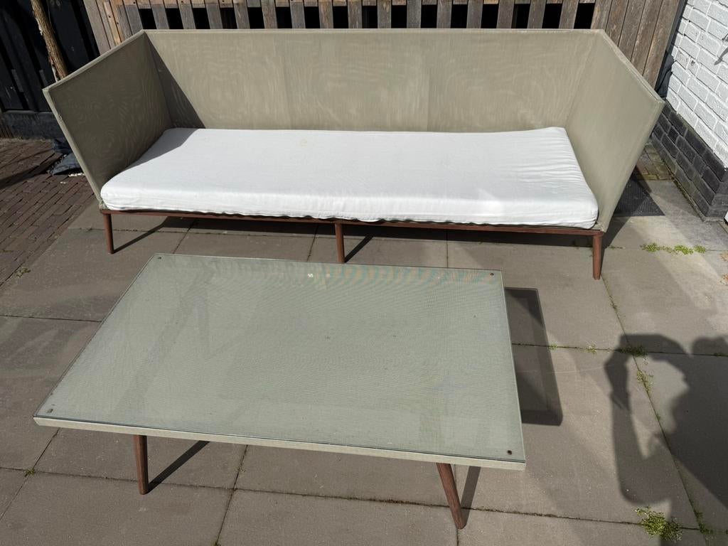 Tuinbank met salontafel, Ophalen, Gebruikt, Bank