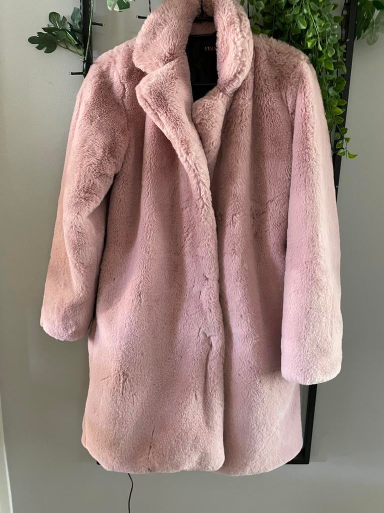 Jas teddy stof, Ophalen of Verzenden, Zo goed als nieuw, Maat 36 (S), Roze