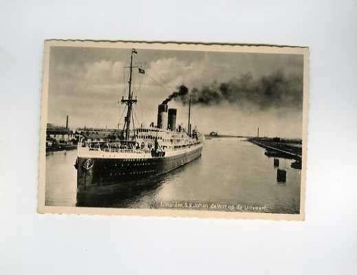 scheepvaart-foto/kaart-IJMUIDEN-johan de witt-mij nederland, Ophalen of Verzenden, 1940 tot 1960, Gelderland