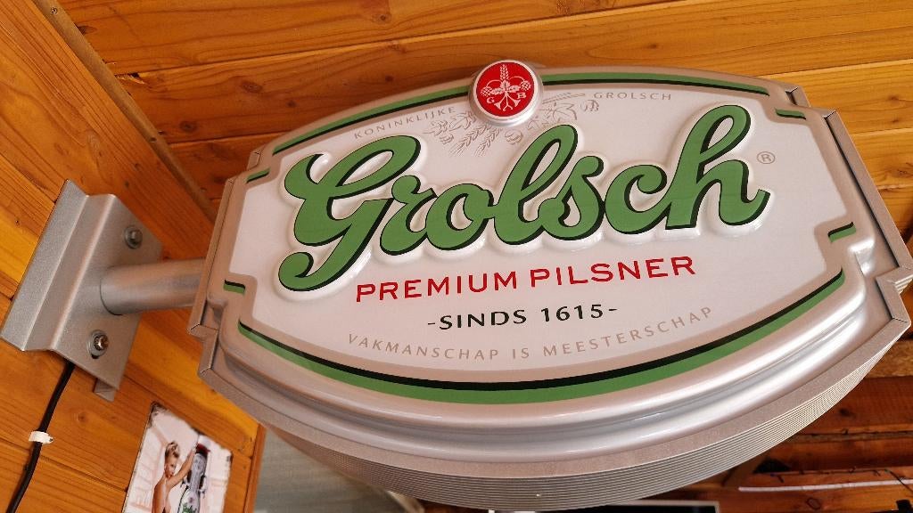 Grolsch lichtbak, Verzamelen, Ophalen, Zo goed als nieuw, Reclamebord, Plaat of Schild, Grolsch