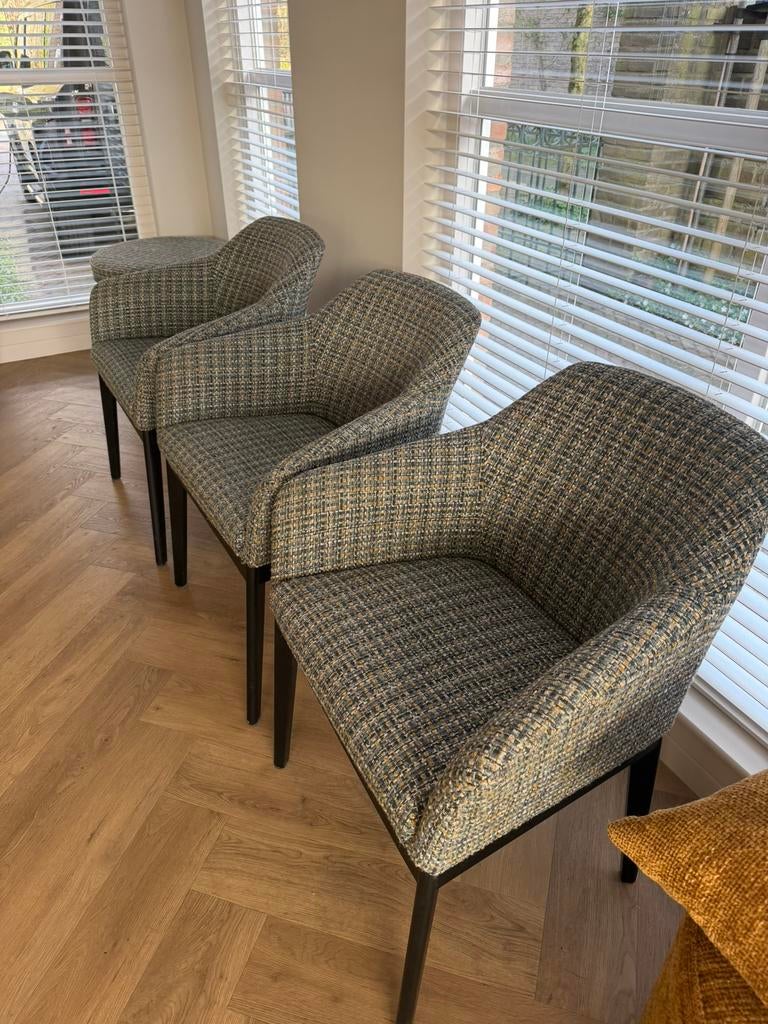 6 eetkamerfauteuils, Keijser&Co design eetkamerstoelen, Huis en Inrichting, Stoelen, Ophalen, Gebruikt, Stof, Vijf, Zes of meer stoelen