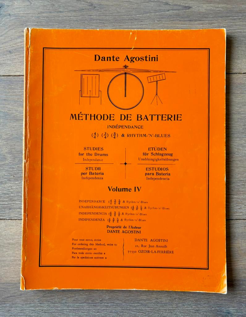 Studieboek drums, Méthode de Batterie Vol. IV, D. Agostini, Ophalen of Verzenden