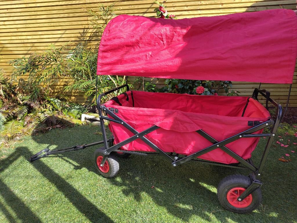 Macwagon bolderkar + zonnedek + regenhoes + reservewiel, Ophalen, Opvouwbaar, Gebruikt