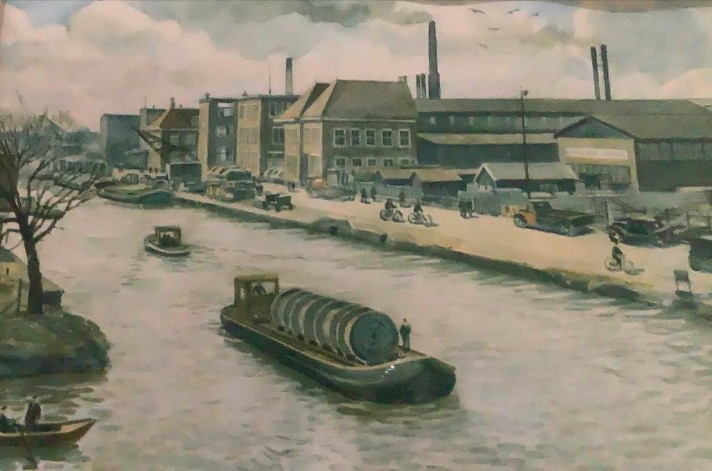 Schilderij Bernhard van Vlijmen - Kabelfabriek Delft, Ophalen of Verzenden