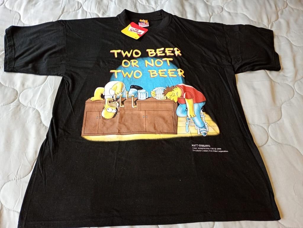 Simpsons shirt Two beer or not two beer Maat XL Nieuw, Kleding | Heren, Ophalen, The simpsons, Zwart, Maat 56/58 (XL)