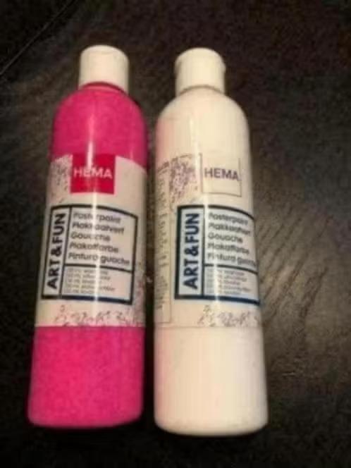 NIEUW! Hema Plakkaatverf Wit en Roze €4,99, Ophalen of Verzenden, Nieuw, Overige typen