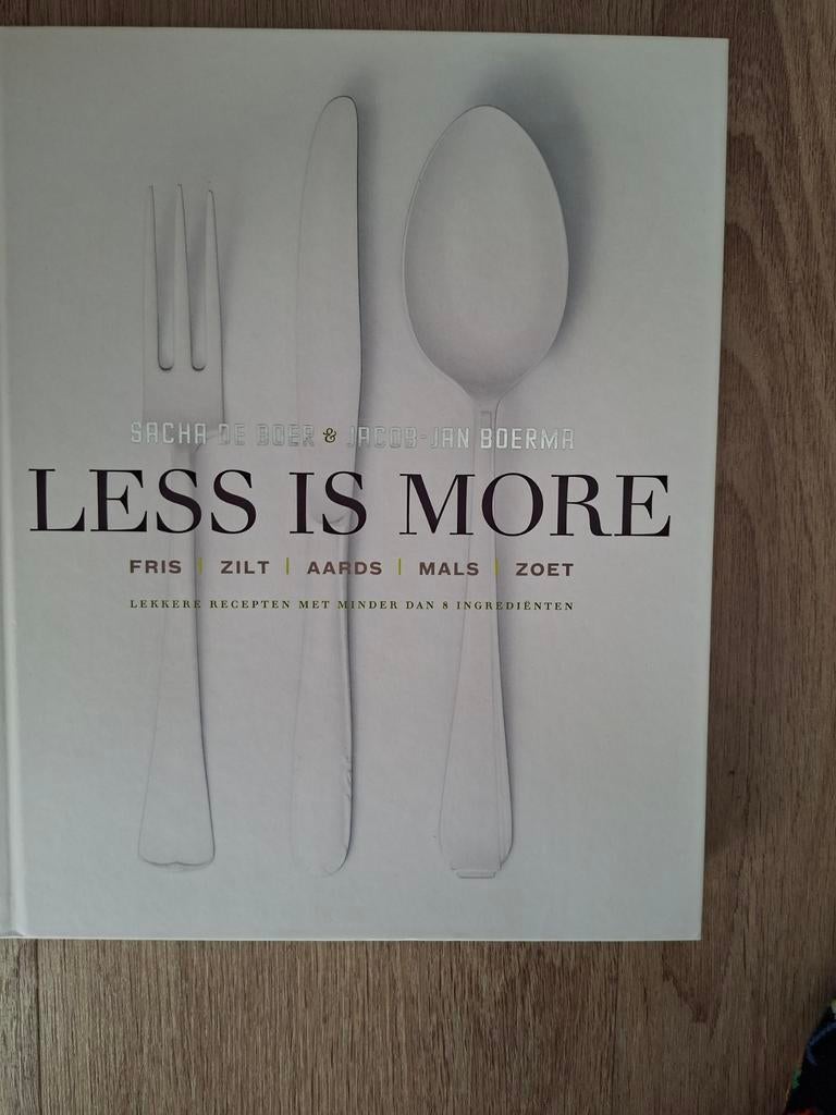 Less is More - Kookboek Sacha de Boer & Jacob-Jan Boerma, Ophalen of Verzenden, Zo goed als nieuw, Sacha de Boer & Jacob-Jan Boerma